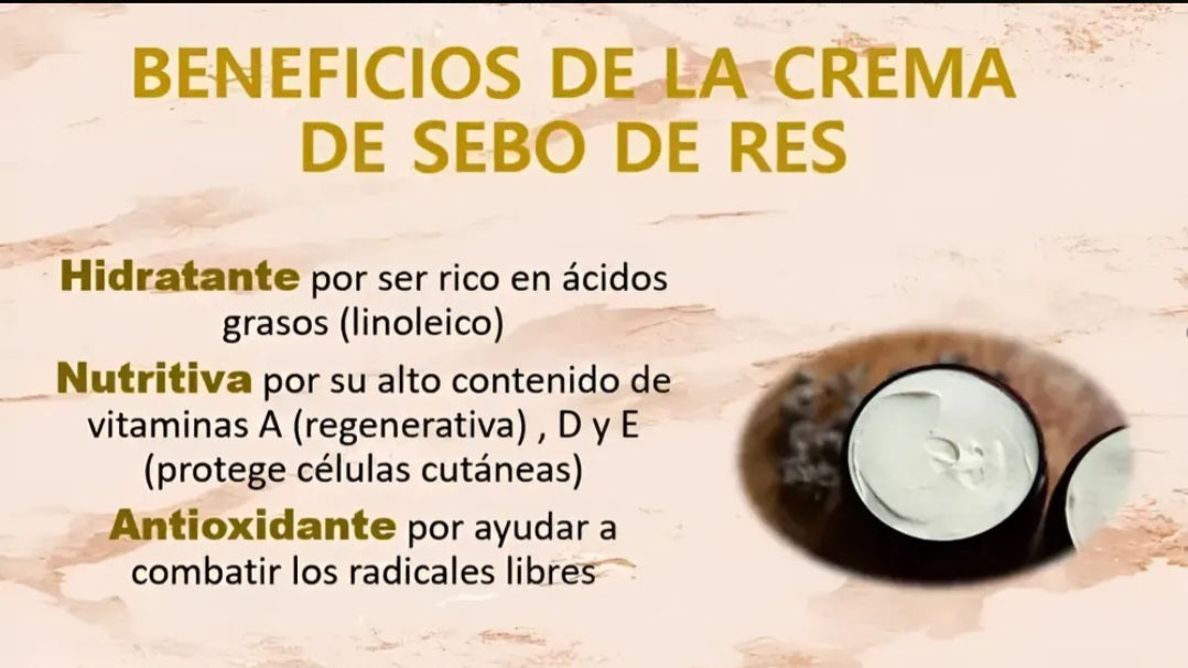 Beef Tallow Cream / Crema De Sebo De Res Con Aceite De Rosa Mosqueta